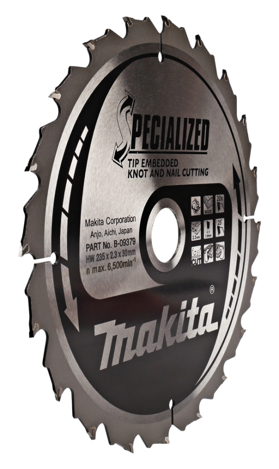 Makita Zubehör B-09379 HM-Sägeblatt Tip E 235 x 30 x 16T