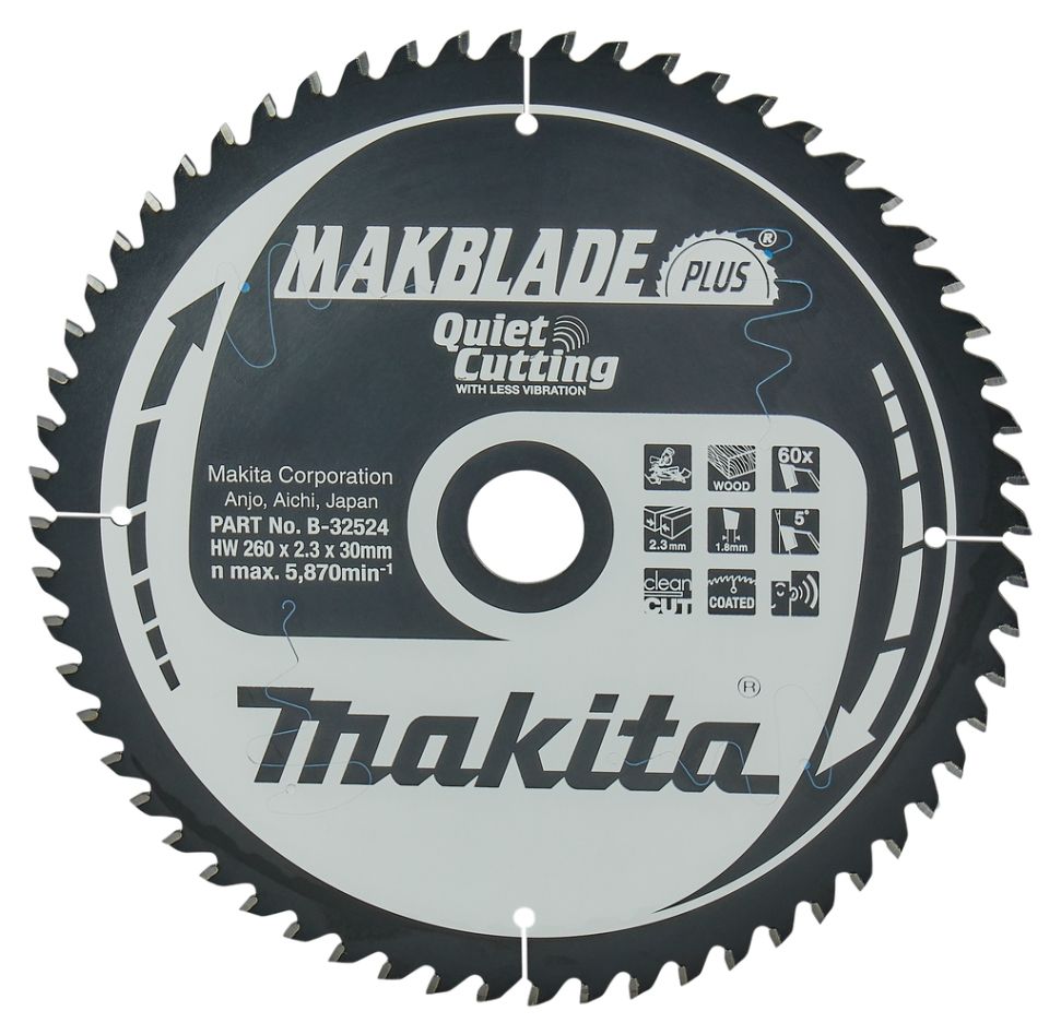 Makita Zubehör B-32524 Sägeblatt Q C 260x30x2,3 60T 5g