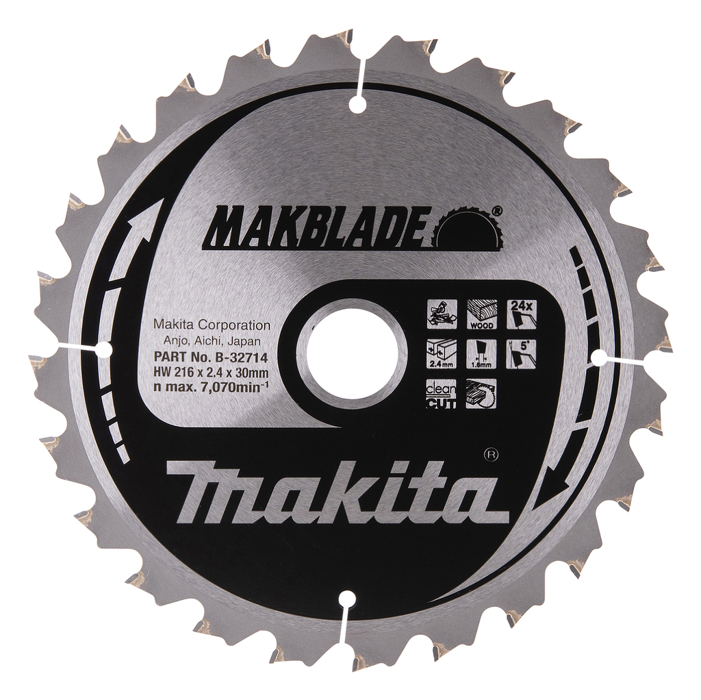 Makita Zubehör B-32714 Trennsägeblatt Holz Makblade 216x30x2,4 24T 5g