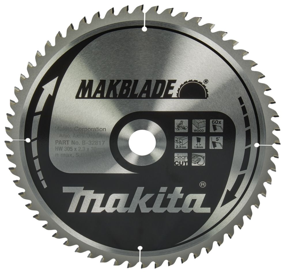 Makita Zubehör B-32817 HM-Sägeblatt für Holz 305 x 30 x 60T