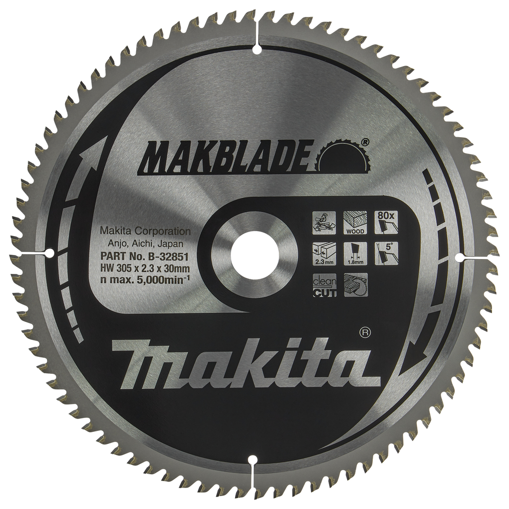 Makita Zubehör B-32851 Trennsägeblatt Holz Makblade 305x30x2,3 80T 5g