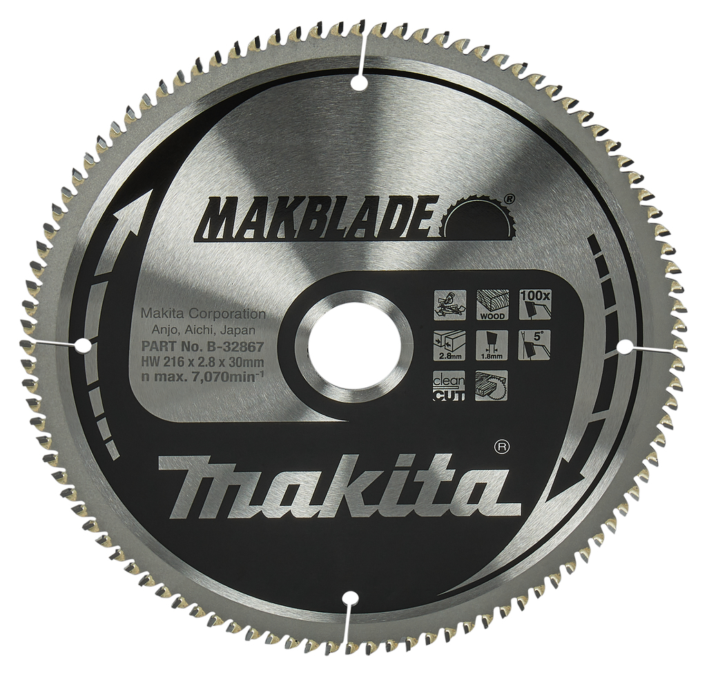 Makita Zubehör B-32867 HM-Sägeblatt für Holz 216 x 30 x 100T