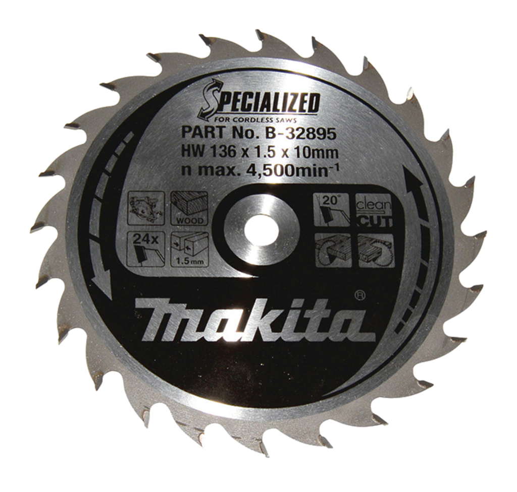 Makita Zubehör B-32895 HM-Sägeblatt Specialized Accu 136 x 10 x 1,5 x 24T
