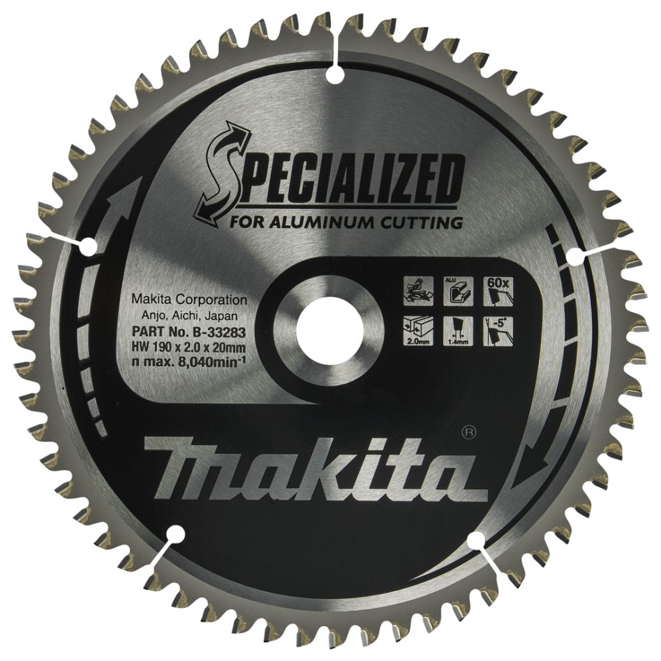 Makita Zubehör B-33283 Sägeblatt Spec. Aluminium 190 x 20 x 60T