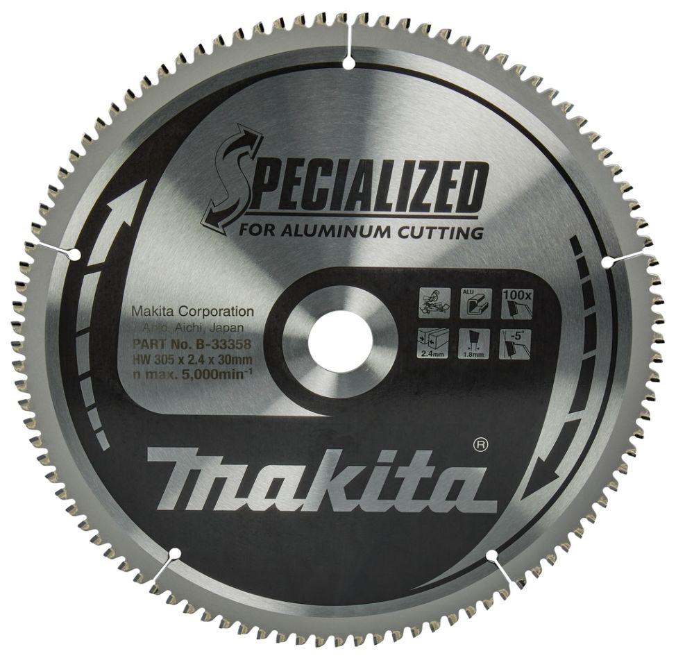 Makita Zubehör B-33358 HM-Sägeblatt Spec. Aluminium 305 x 30 x 100T
