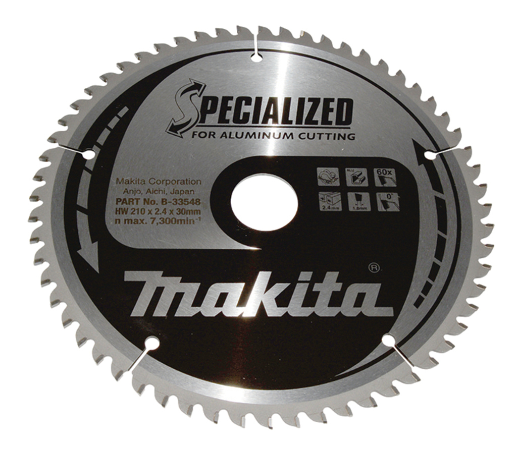 Makita Zubehör B-33548 Kreissägeblatt Aluminium Spezialisiert 210x30x2.4 60T 0G