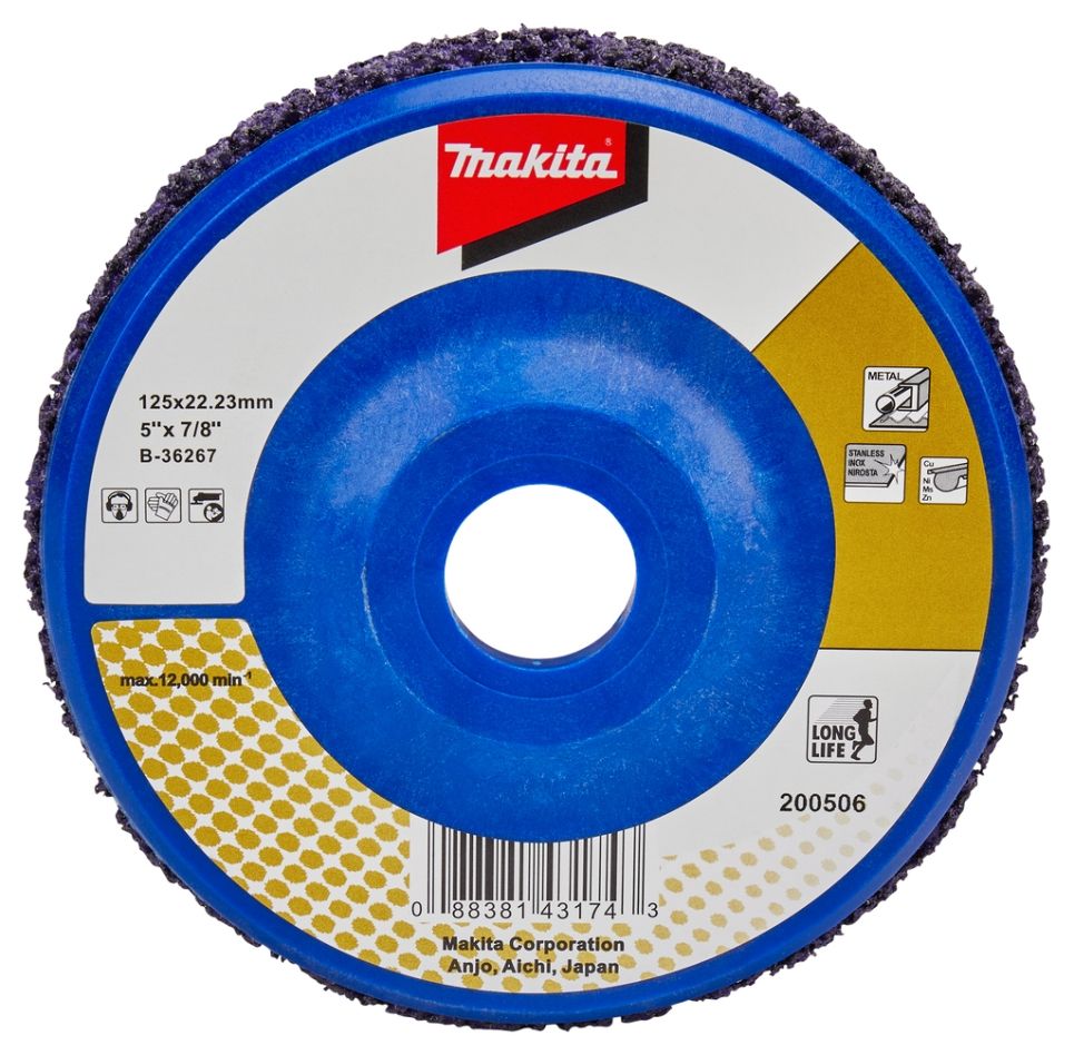 Makita Zubehör B-36267 Reinigungsscheibe 125 mm lila