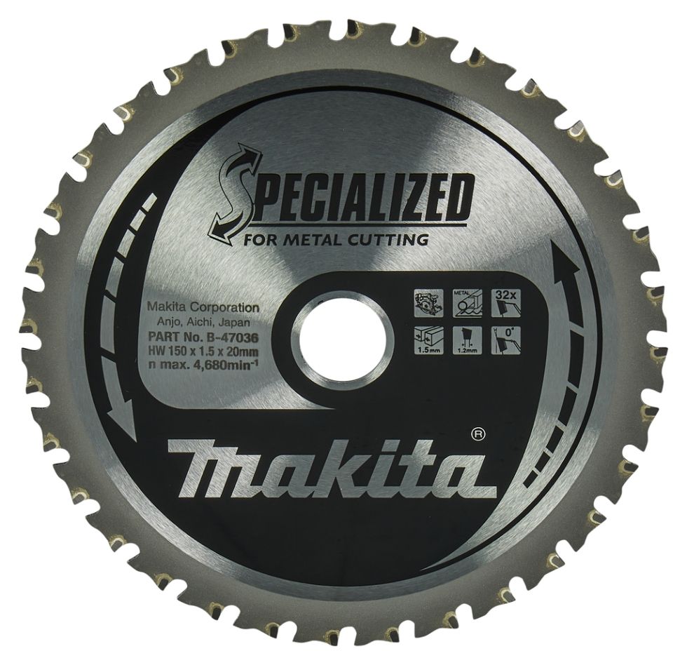 Makita Zubehör B-47036 Sägeblatt 150x20x32 zum Schneiden von Metallen