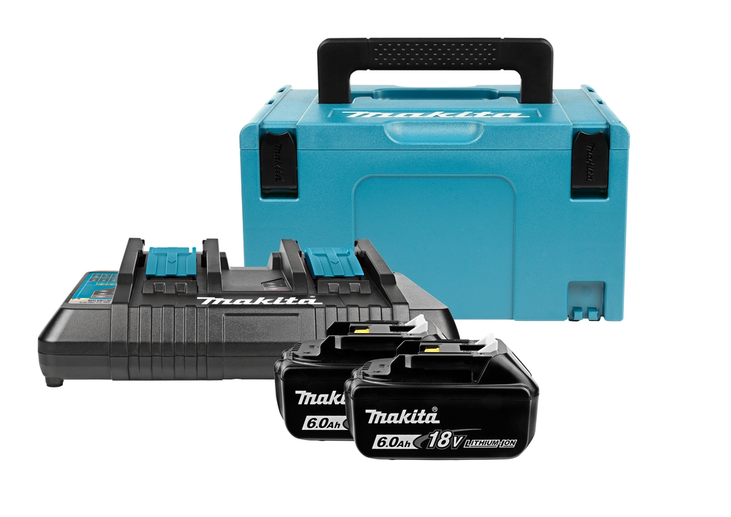 Makita Zubehör 198077-8 Starterkit LXT DC18RD + 2x BL1860B