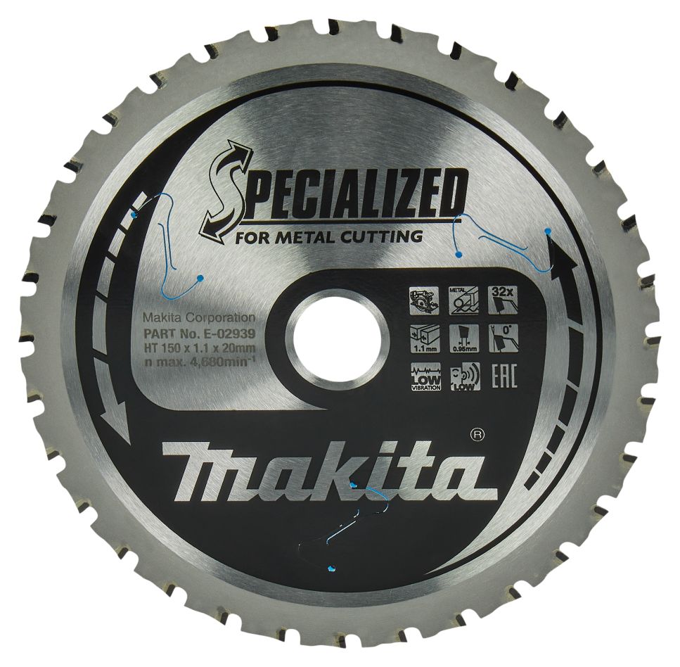 Makita Zubehör E-02939 Spezialisiertes Kreissägeblatt Stahl 150x20x1.1 32T 0g