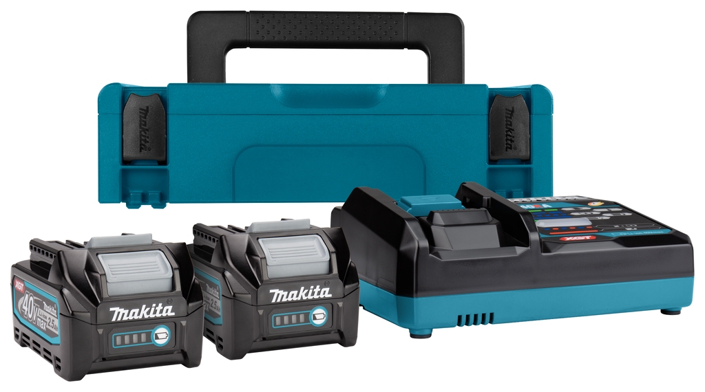Makita Zubehör 191J81-6 Starter-Set XGT DC40RA/2xBL4025 XGT 40V Max 2.5Ah Li-Ion + Ladegerät DC40RA in MBox