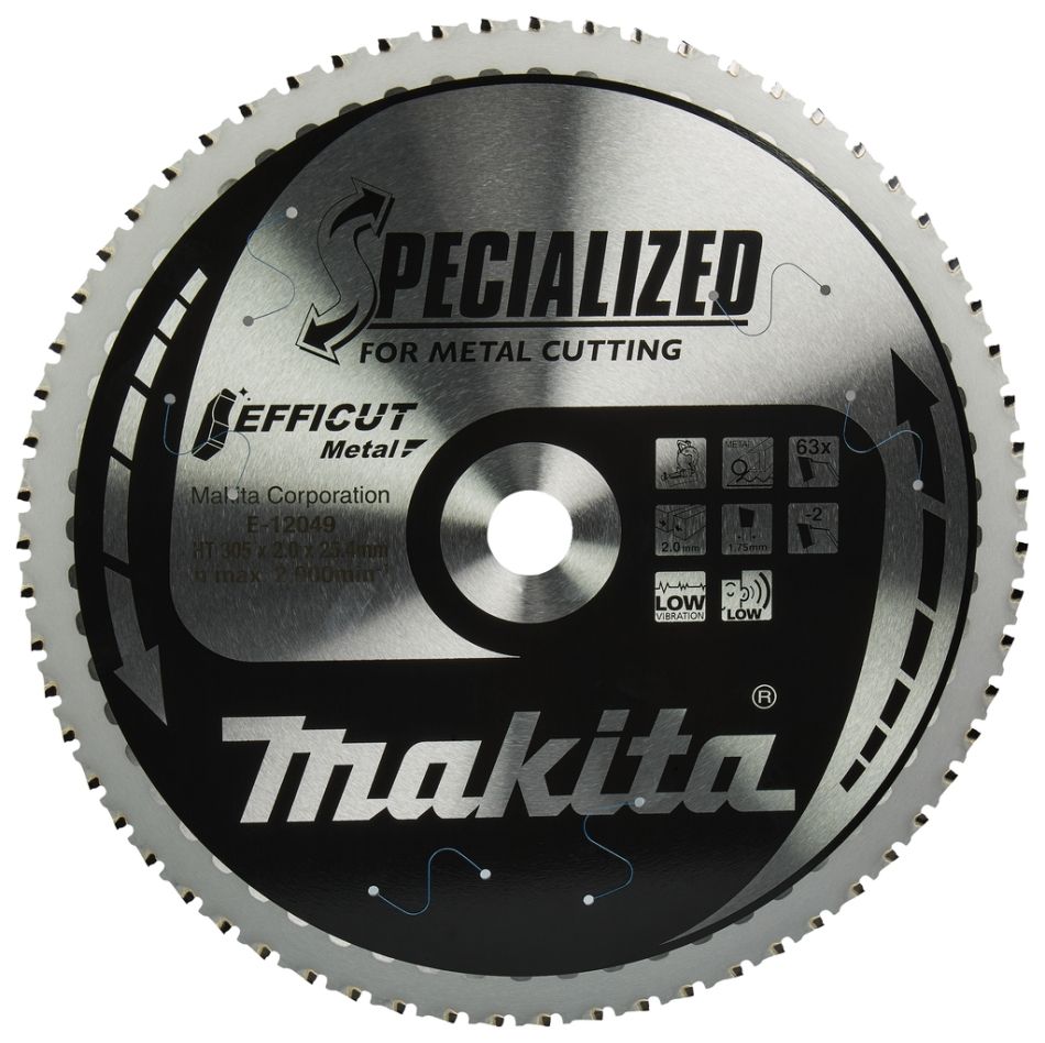 Makita Zubehör E-12049 Trennsägeblatt Stahl 305 x 25,4 x 2 mm T63
