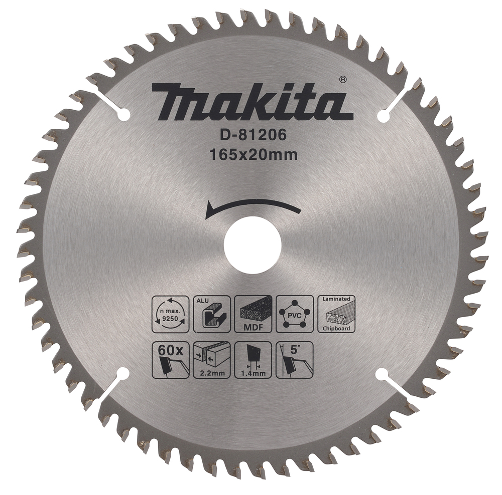 Makita Zubehör D-81206 Kreissägeblatt multi 165x20x2,2 60T 5g