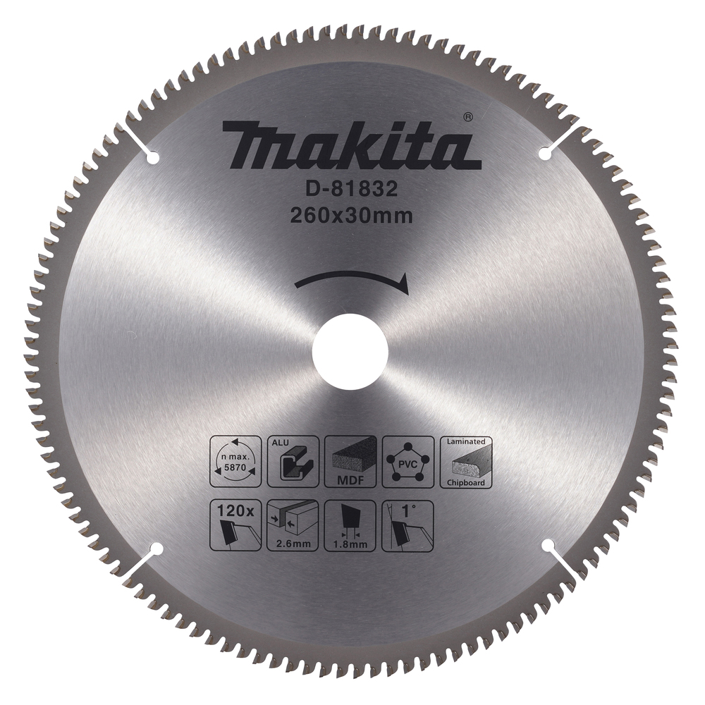 Makita Zubehör D-81832 Kreissägeblatt multi 260x30 120T 5g