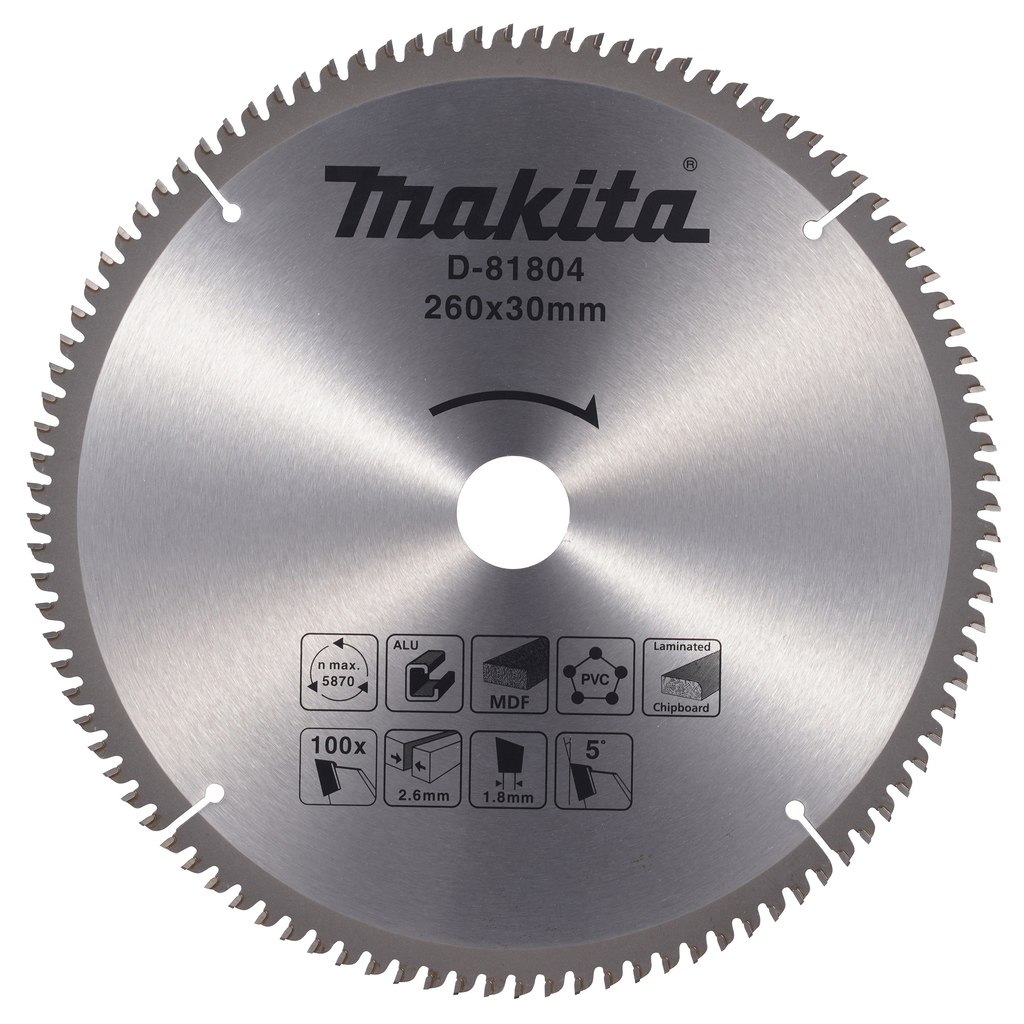 Makita Zubehör D-81804 Kreissägeblatt multi 260x30 100T 5g