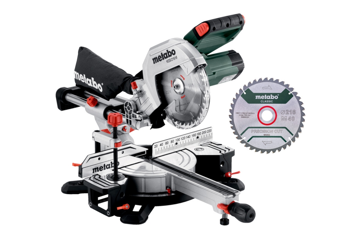 Metabo 613216900 KGS 216 M Schiebe-Kreissäge + zusätzliches Sägeblatt