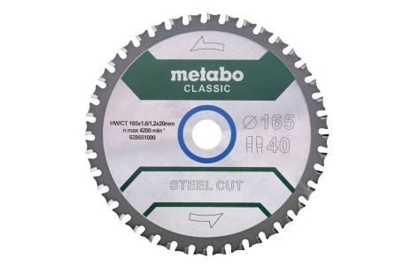 Metabo Zubehör 628651000 Kreissägeblatt Steel Cut Classic 165x20 40FZFA/FZFA 4° /B