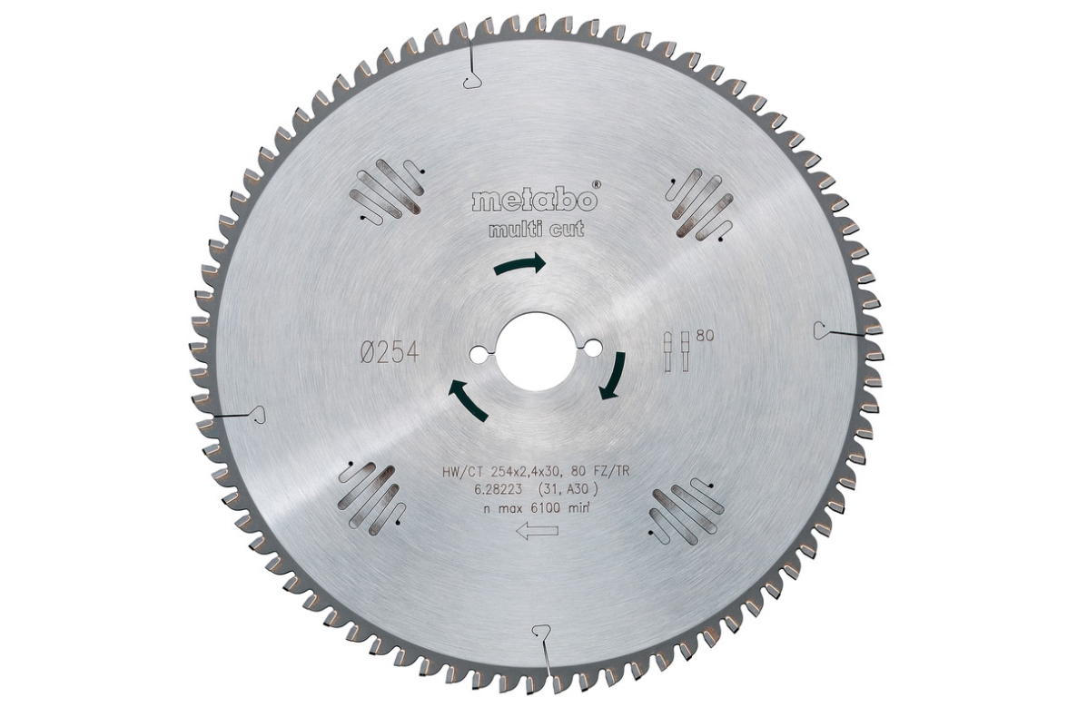 Metabo Zubehör 628076000 Kreissägeblatt HW/CT 190x20, 54 FZ/TZ 5° neg.