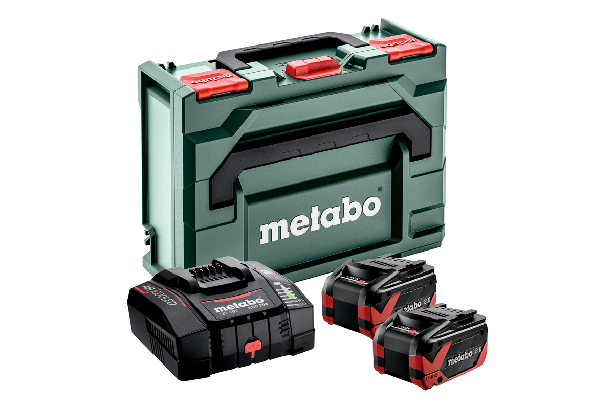Metabo Zubehör 685305000 Akku-Pack 2 x 18V LiHDX 8.0Ah + 1 x Ladegerät ASC290 in MetaBox