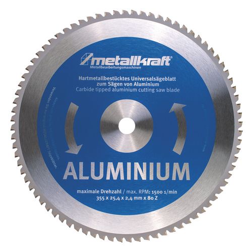MetallKraft 713853502 TCT Kreissägeblatt 355 x 25,4 x 80T Alu