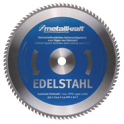 MetallKraft 713853503 3853503 Kreissägeblatt 355x2.4x25.4 T90 Inox