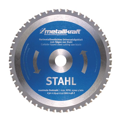 MetallKraft 713850231 3850231 Kreissägeblatt HKS230 230x2x25,4mm T48 Stahl