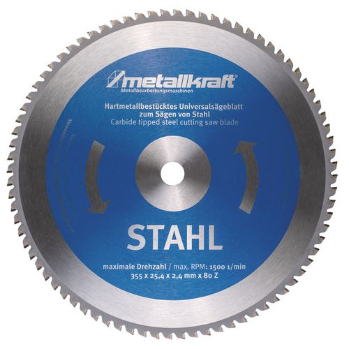 MetallKraft 713853504 3853504 Kreissägeblatt 355x2,4x25,4 T80 Stahl