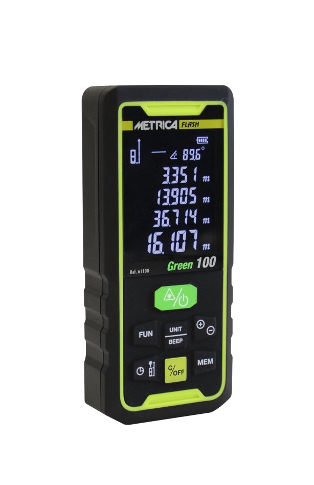 Metrica MT-61100 FLASH GREEN 100 Laser-Entfernungsmesser 100m