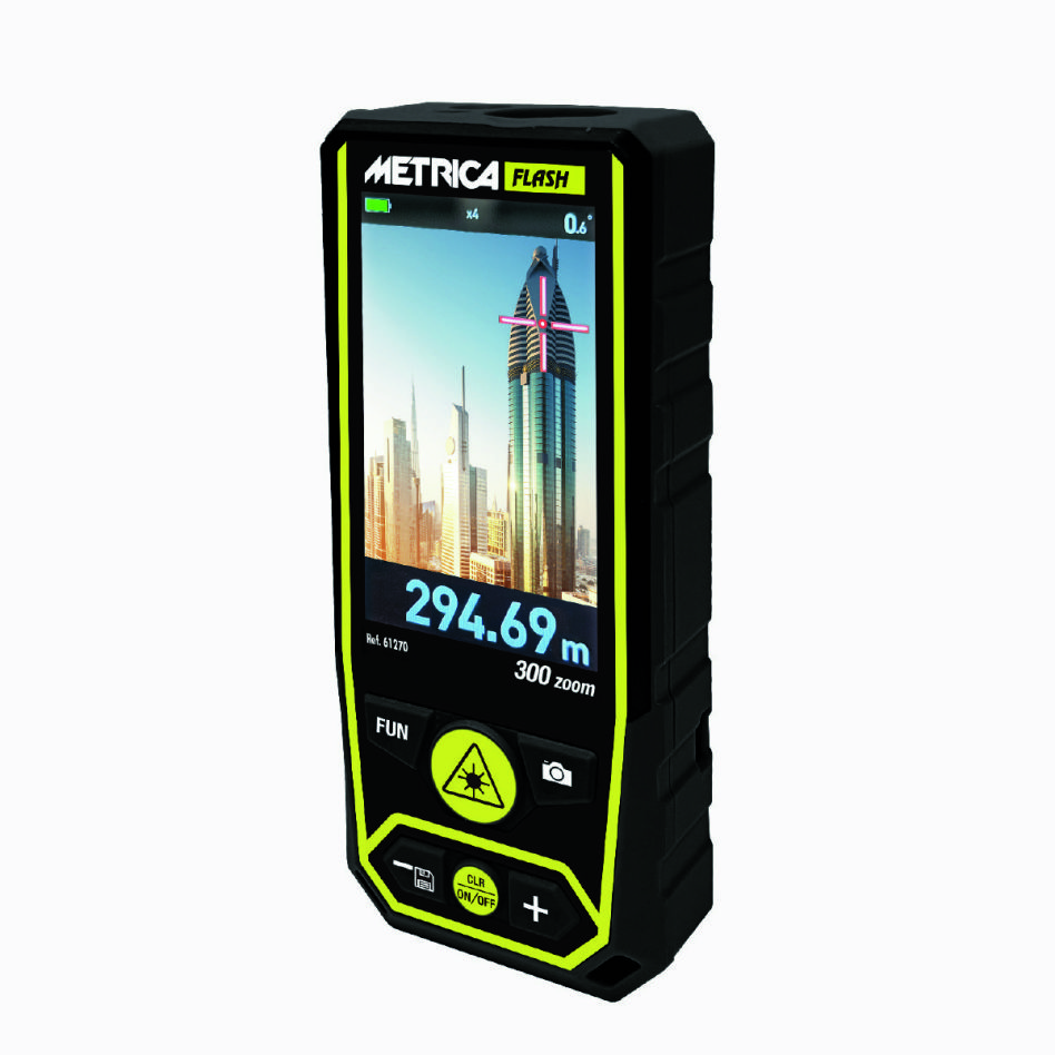 Metrica MT-61270 FLASH 300 ZOOM Laser-Entfernungsmesser 300m mit Kamera und Aufnahmefunktion