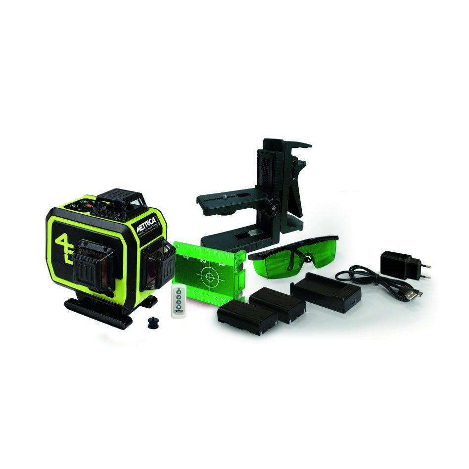Metrica MT-61470 4D 360° PRO Line Laser grün mit Fernbedienung USB aufladbar