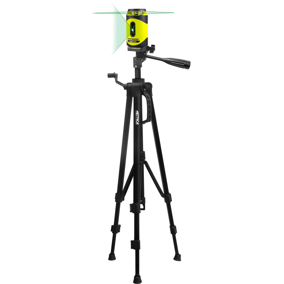 Metrica MT-89328 PACK FLASH GREEN LASER 360° Kreuzlinienlaser grün mit Stativ