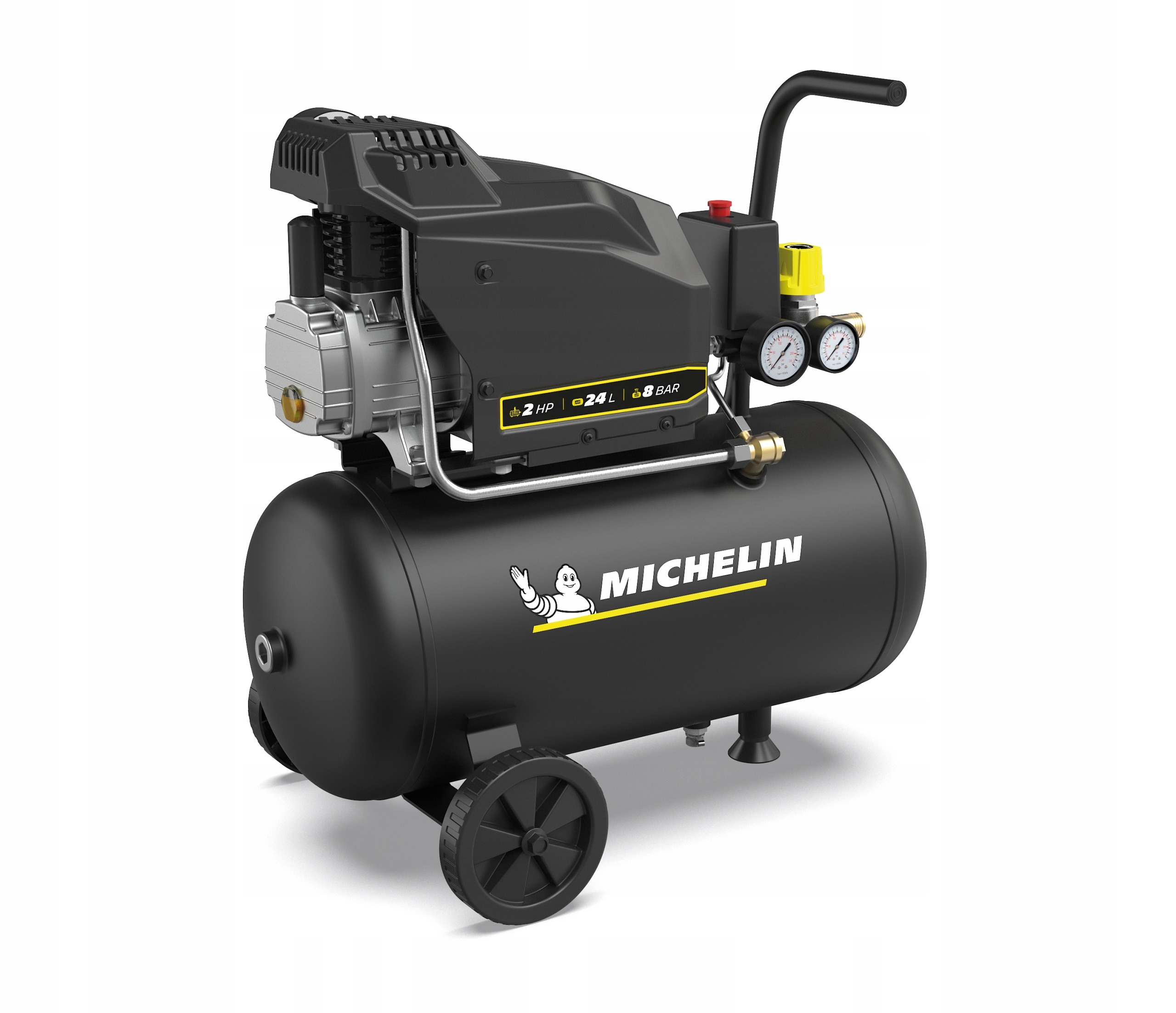 Michelin RHCC404MLL533 MX POP AIR 24-2 L Mobiler &ouml;lgeschmierter Kompressor 230V 2hp 8 bar 24L
