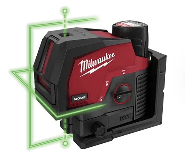 Milwaukee 4933478100 M12 CLLP-301C Kreuzlinienlaser Grün 12 volt 3.0 Ah Li-ion 