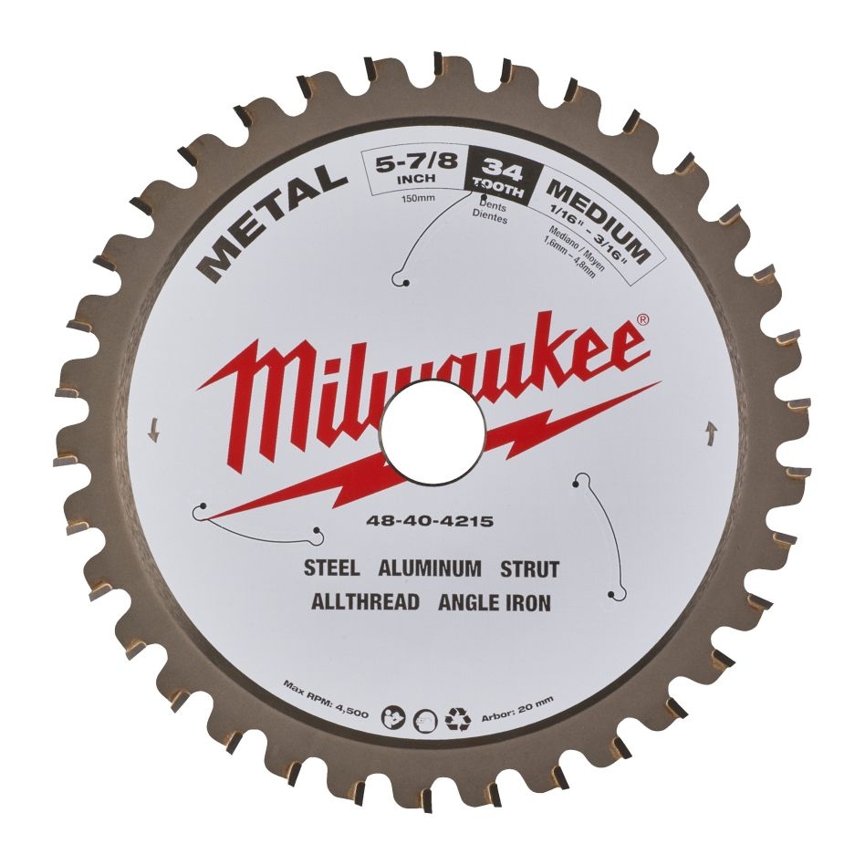 Milwaukee Zubehör 48404070 Kreissägeblatt für Metall 135 / 20 mm (30 Zähne)