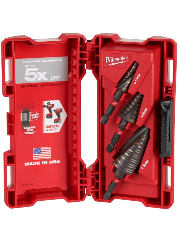 Milwaukee Zubehör 48899266 SHOCKWAVE™ Stufenbohrer-Set - 3-tlg.