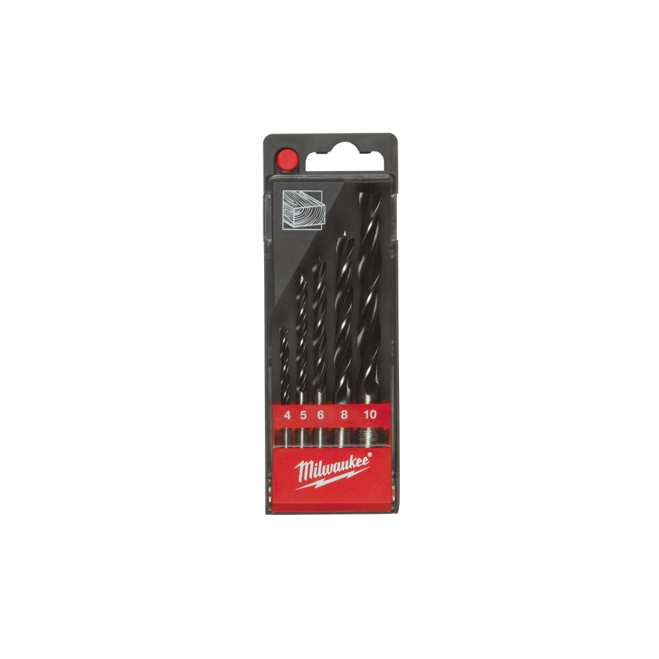 Milwaukee Zubehör 4932352465 Satz Holzbohrer in Kunststoff-Kassette (5-teilig)