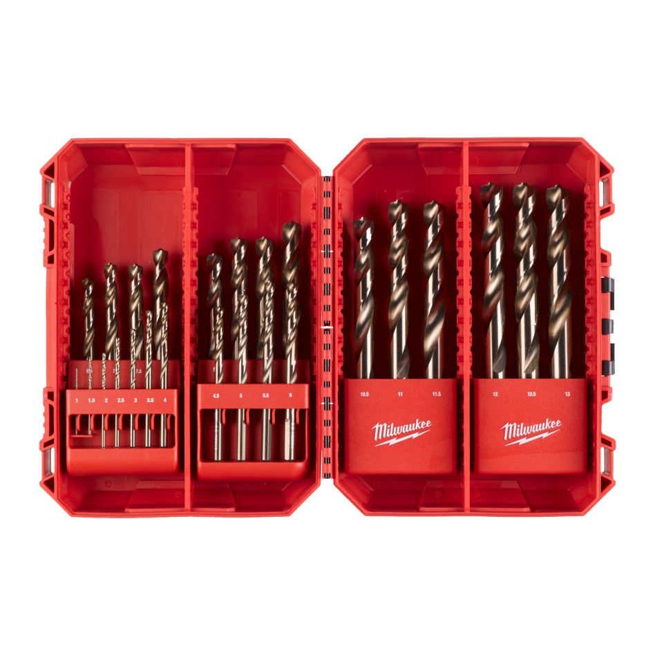 Milwaukee Zubehör 4932499765 RED COBALT PACKOUT Ready Box Metall-Bohrer-Set HSS-G 25-teilig