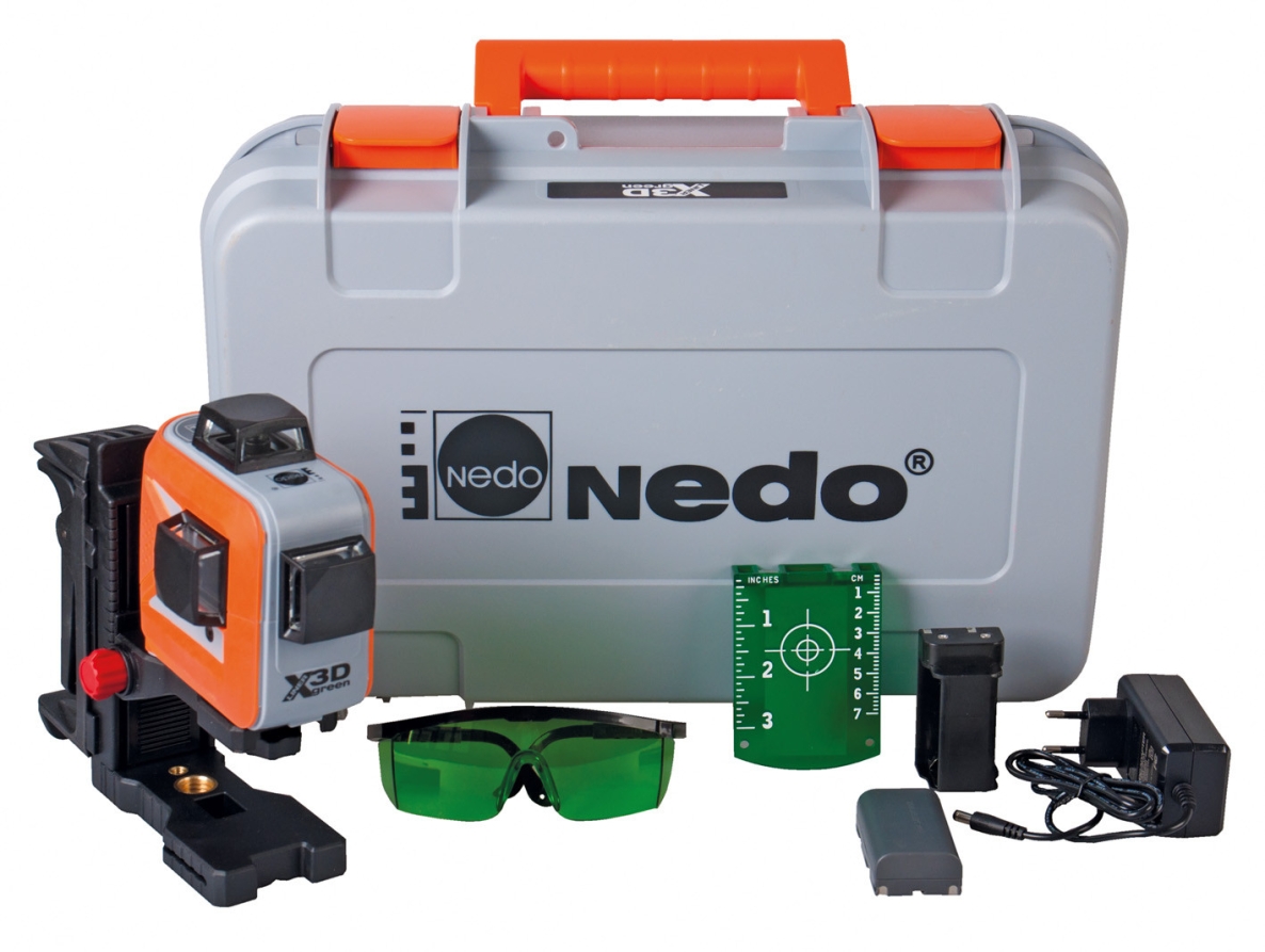 Nedo 460876 X-Liner 3D Kreuzlinienlaser grün