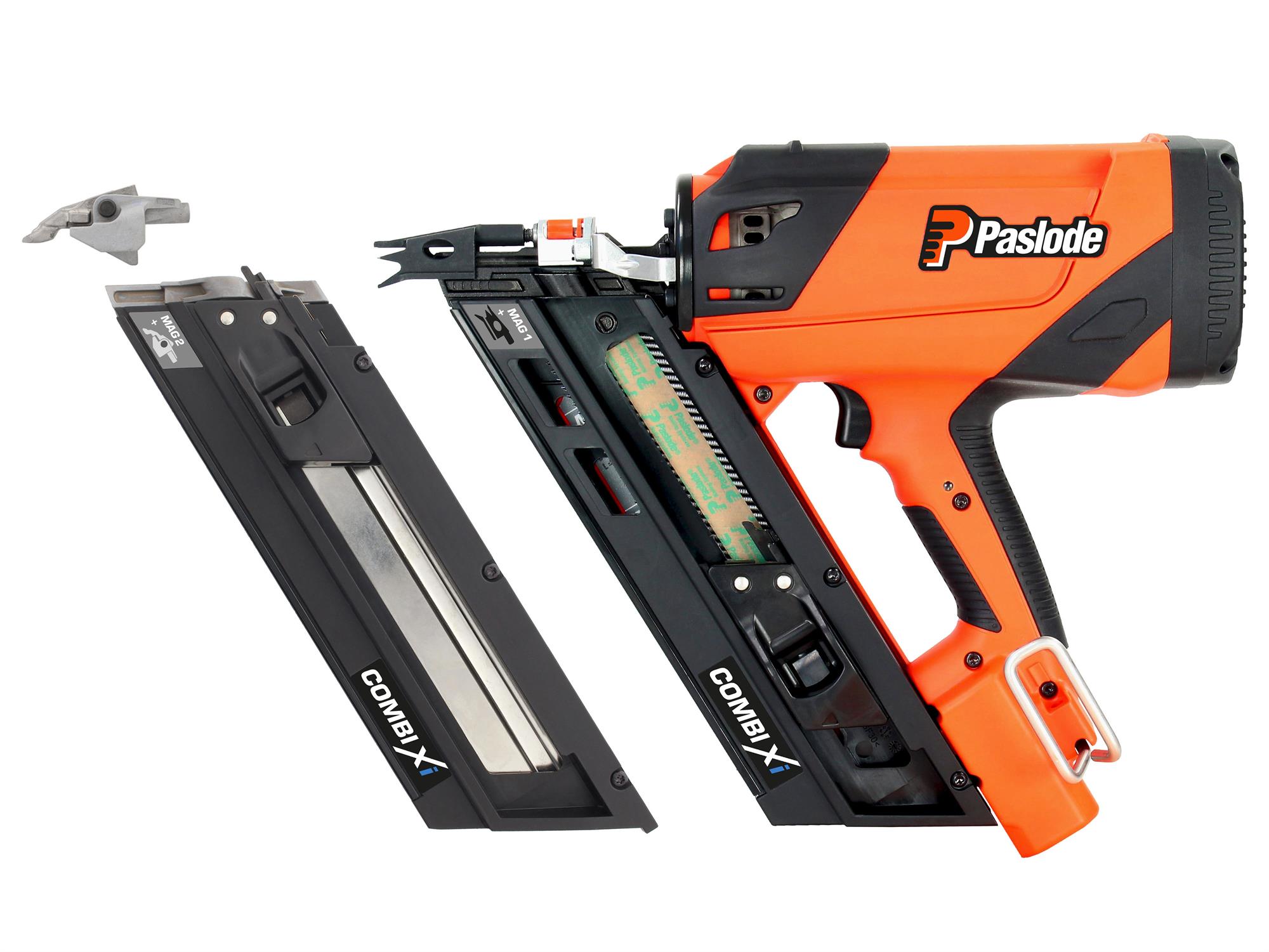 Paslode 014005 COMBI Xi impulse 2-in-1 Combi Tacker für 34° papiergebundene Streifennägel und Ankernägel