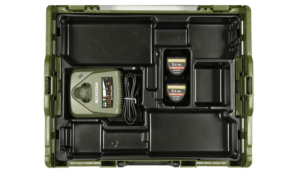 Proxxon 29905 LBX/TL3 Basic Set 2x 10.8V 3.0Ah Akkus und Schnellladegerät