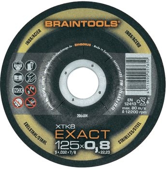 Rhodius 206684 XT8 Exact Trennscheibe extra dünn Metall/Edelstahl 125 x 0,8 x 22,23 mm