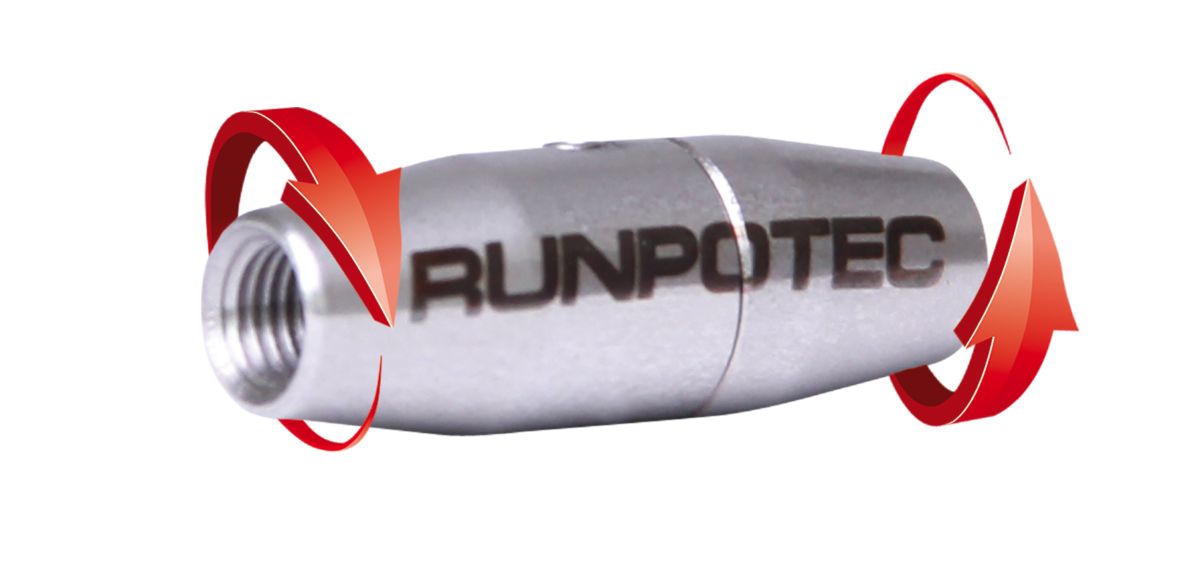 Runpotec 20387 Edelstahl-Drehgelenk RTG12 für 7,5 mm, 9 mm, 11 mm, 15 mm Glasfaserzugfeder