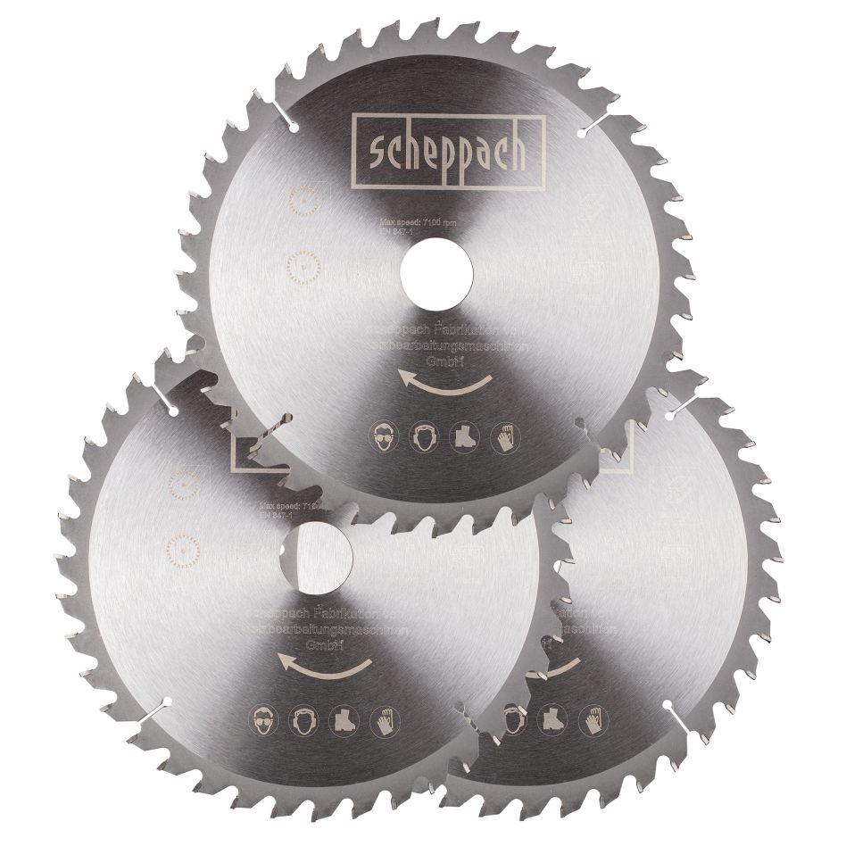 Scheppach 7901200721 Kreissägeblatt-Satz 3 Stück Ø 255 mm
