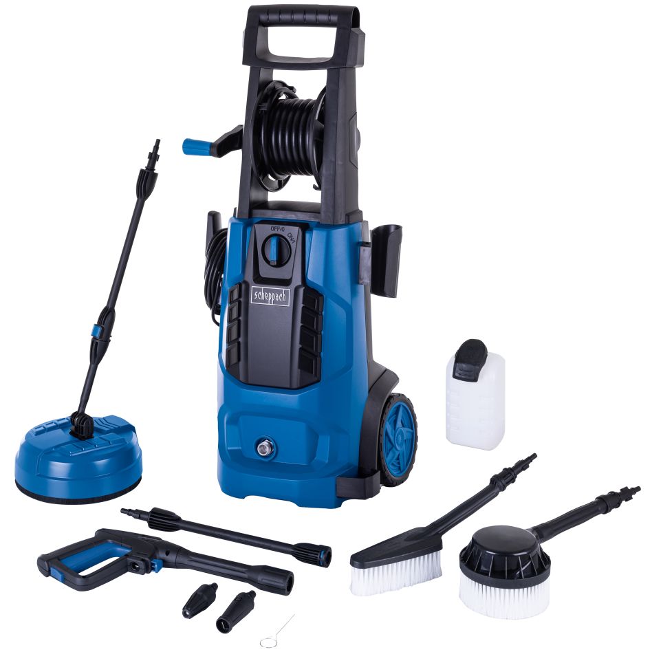 Scheppach 5907743901 HCE2800 Kaltwasser-Hochdruckreiniger-Set 2400 W, 180 bar, 480 l/h
