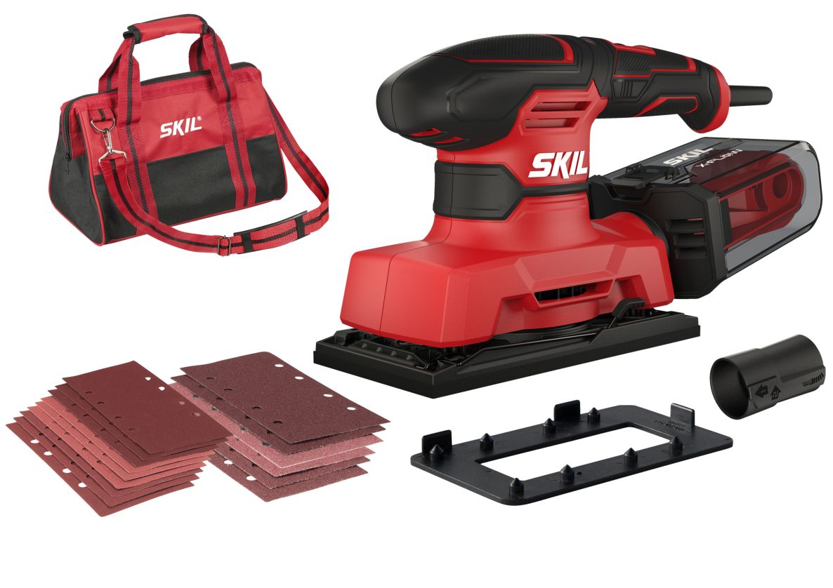 SKIL SR1E7362DA Exzenterschleifer mit variabler Geschwindigkeit 280W in Tasche + 15x Schleifpapier