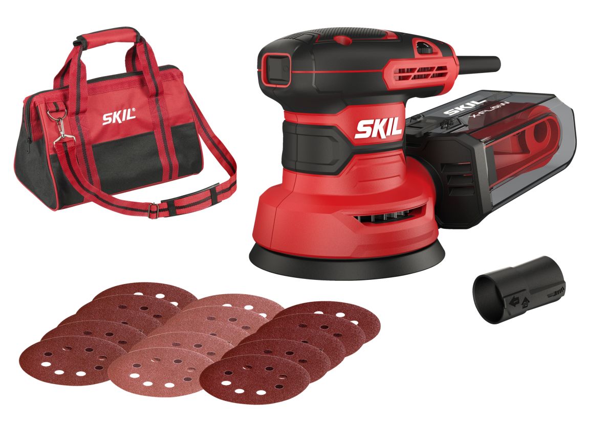 SKIL SR1E7471DA Exzenterschleifer 125mm 300W in Tasche + 15x Schleifpapier