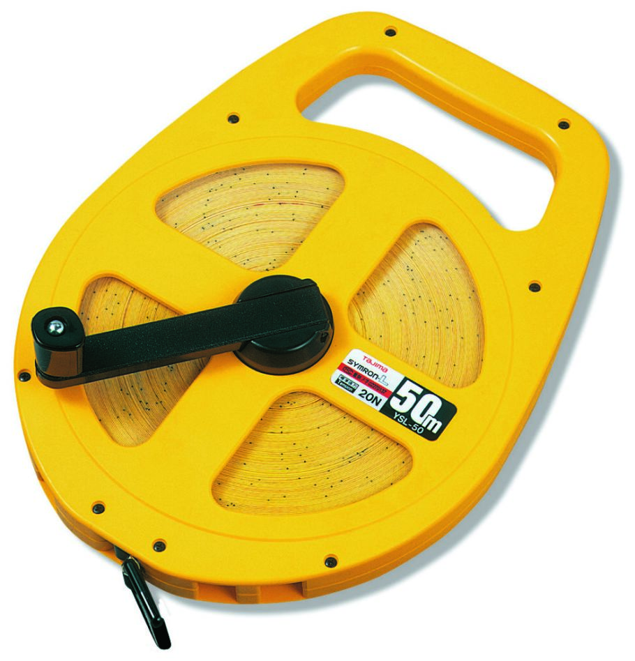 Tajima 34-SYL50MT SYMRON-L Glasfaser-Maßband 50 m/13 mm, halboffen, mit Nylonbeschichtung
