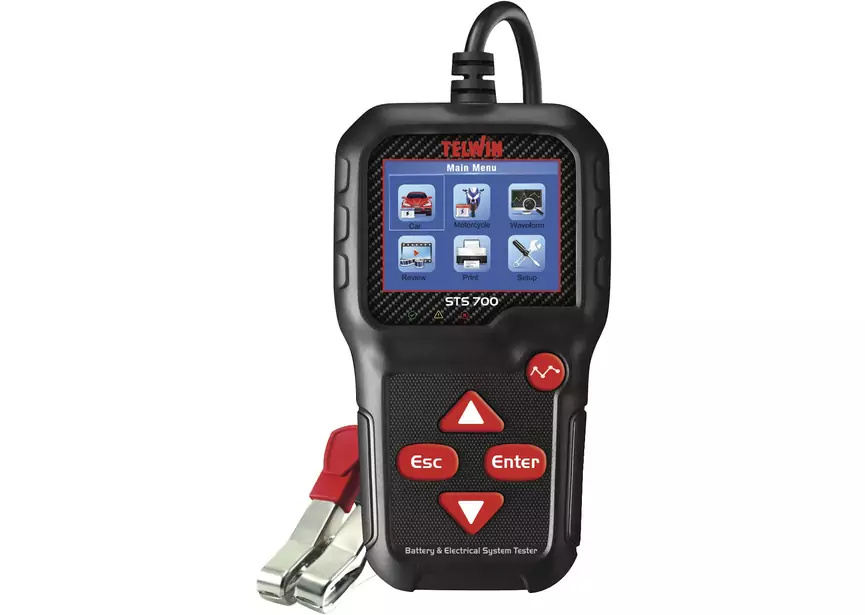 Telwin 830804243 STS700 Professionelles Batterietestgerät mit LCD-Anzeige