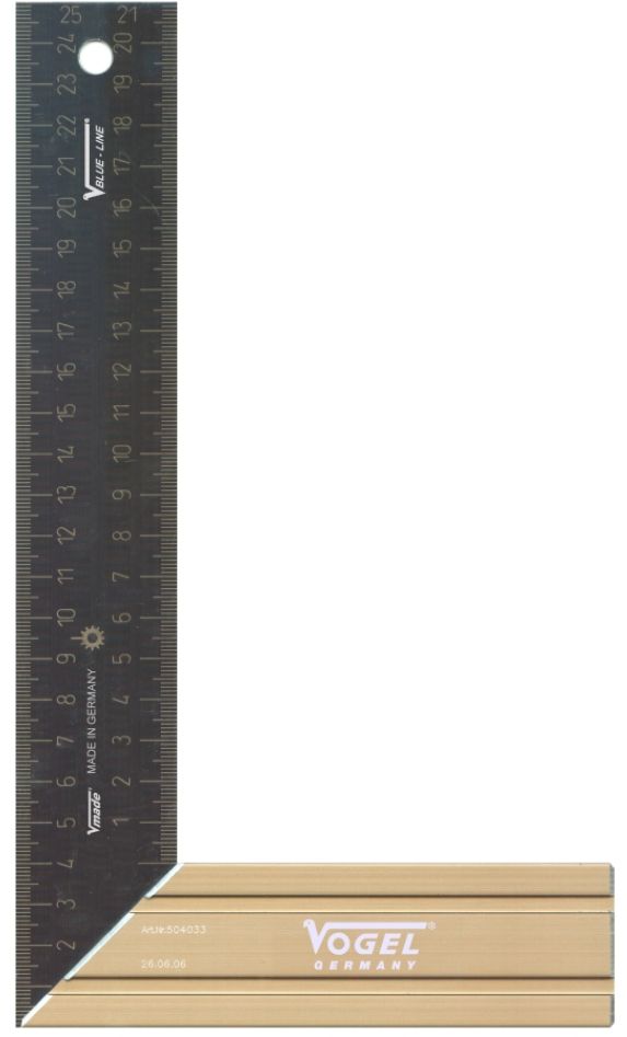Vogel 504033-2 Tischlerhaken Aluminium 250 mm gelasert Typ B
