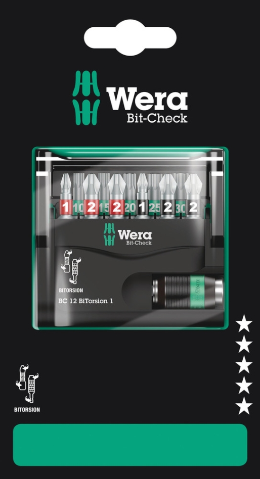 Wera 05136385001 Bit-Check 12 BiTorsion 1 SB, 12-teilig